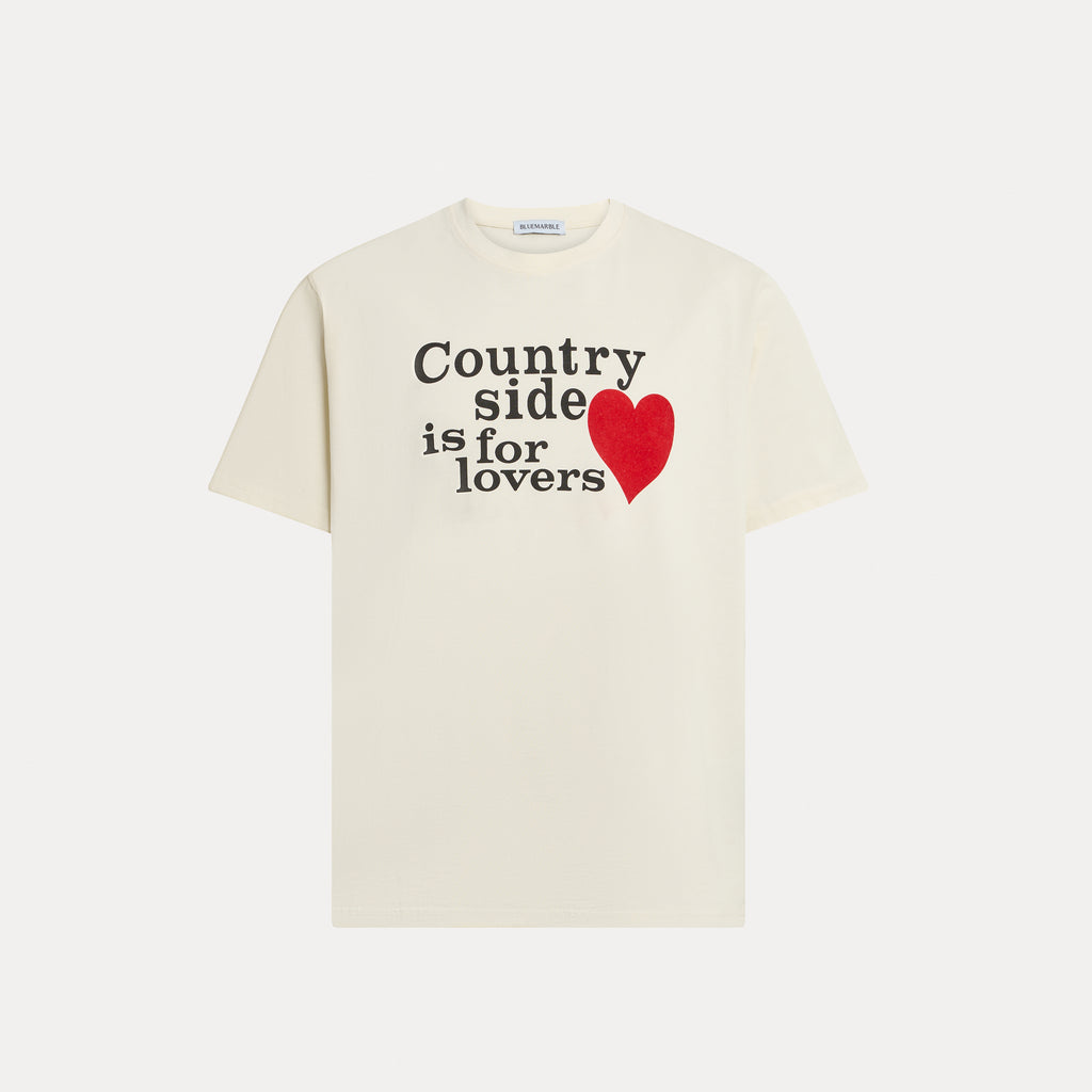 T-shirt blanc cassé « La campagne est pour les amoureux »