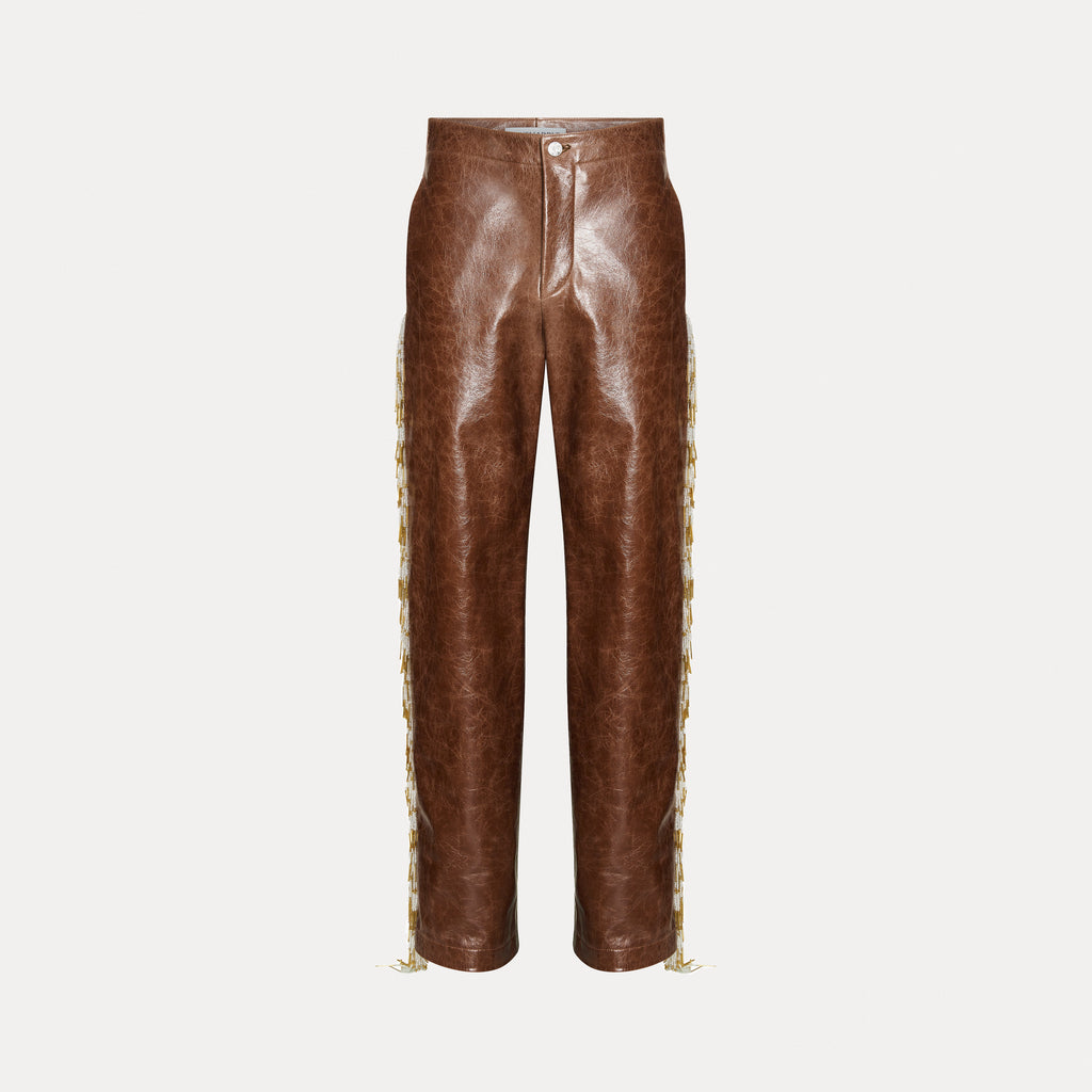 Fringed Leather Pants