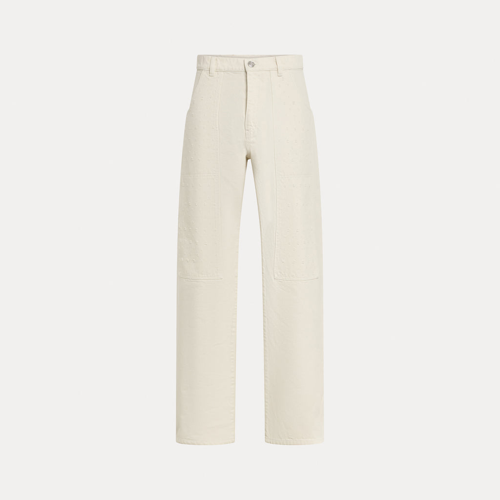 Off-white Distressed Panelled Jeans
