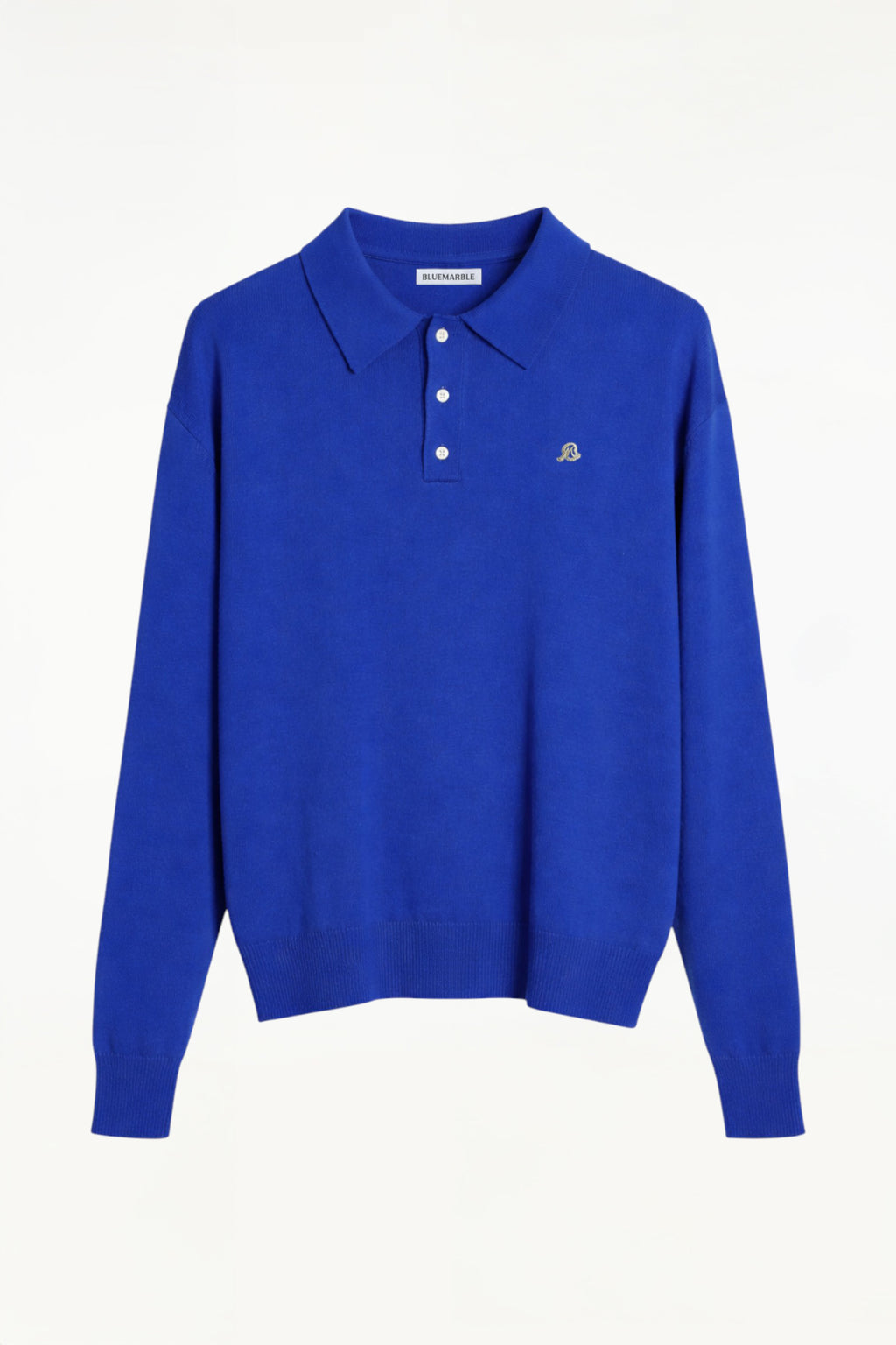 Blue Knitted Polo