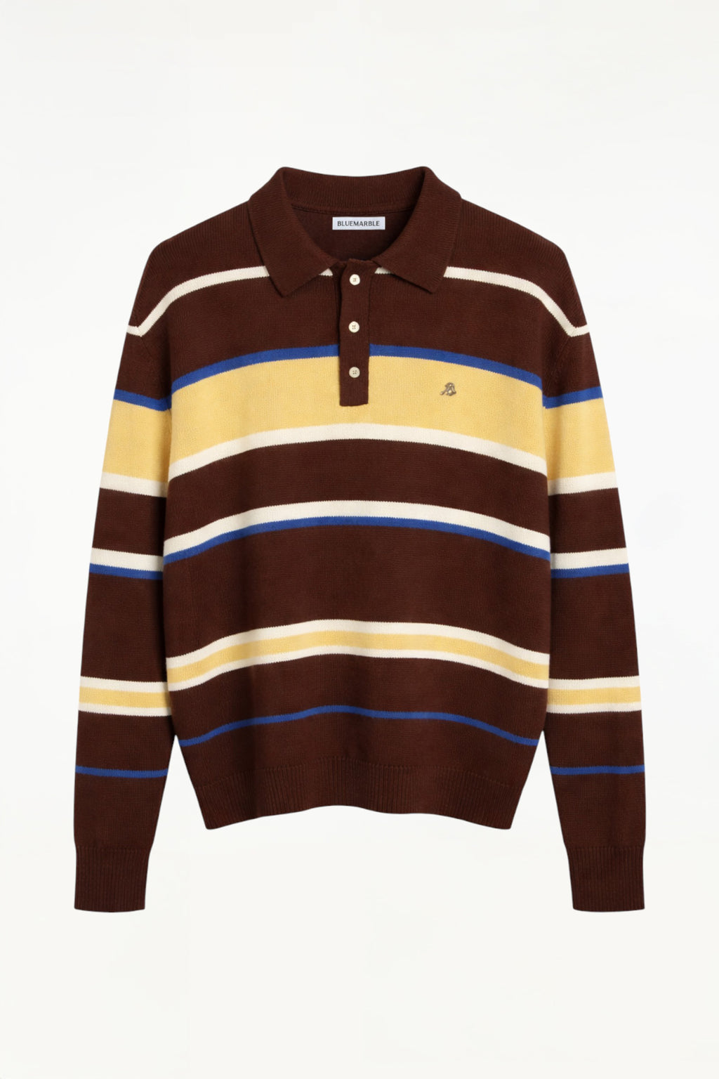 Brushed Striped Knitted Polo