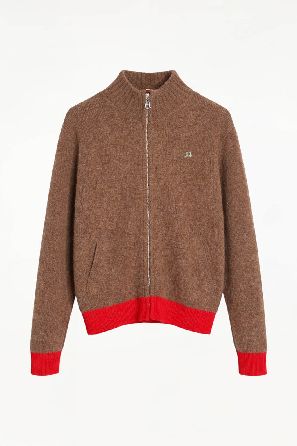 Brushed Wool Zipped Cardigan