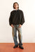 Men's relaxed fit zip-up black jacket 