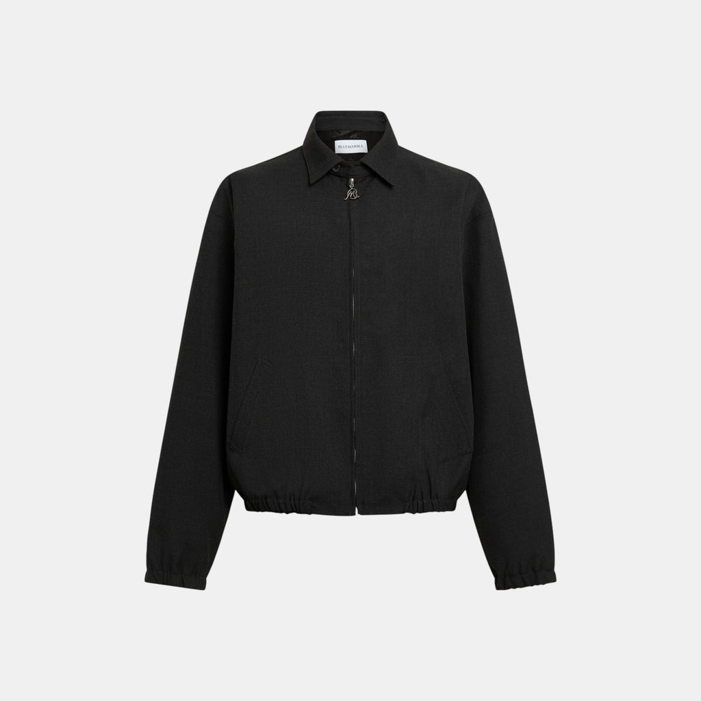 Men's relaxed fit zip-up black jacket 
