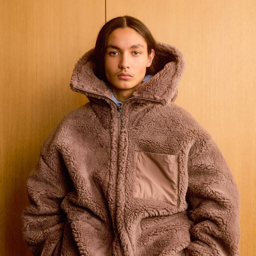 Dusty Brown Faux Shearling Anorak