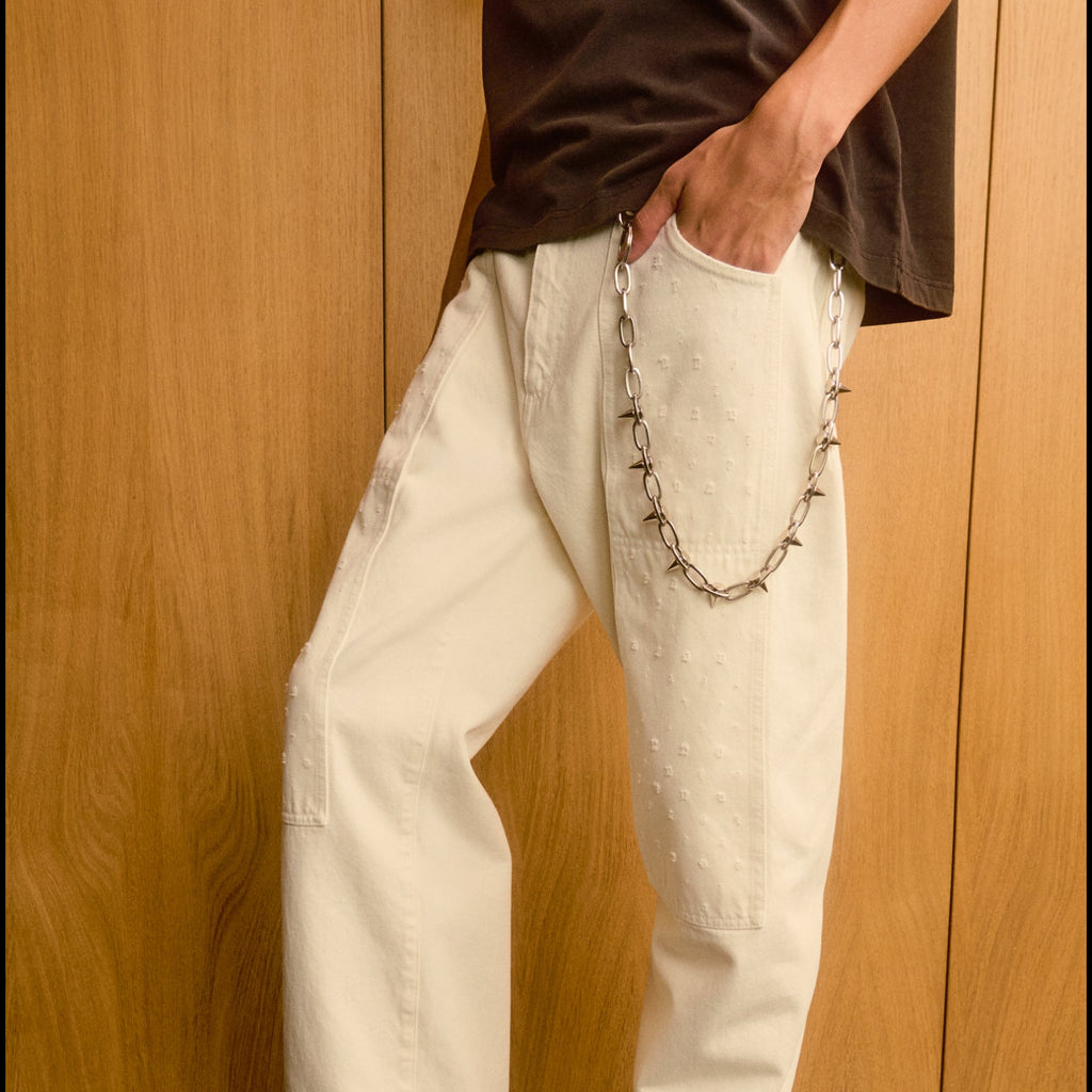 Off-white Distressed Panelled Jeans