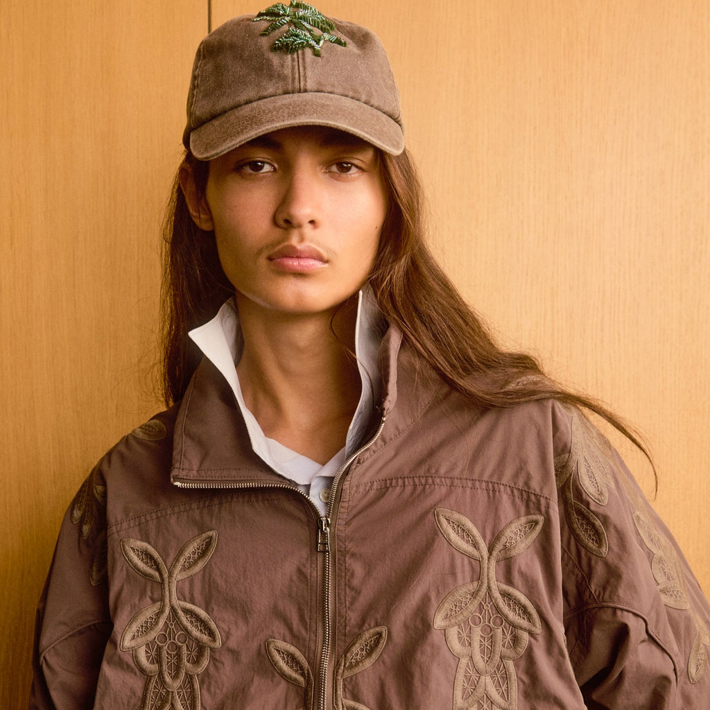 Khaki Embroidered Track Jacket