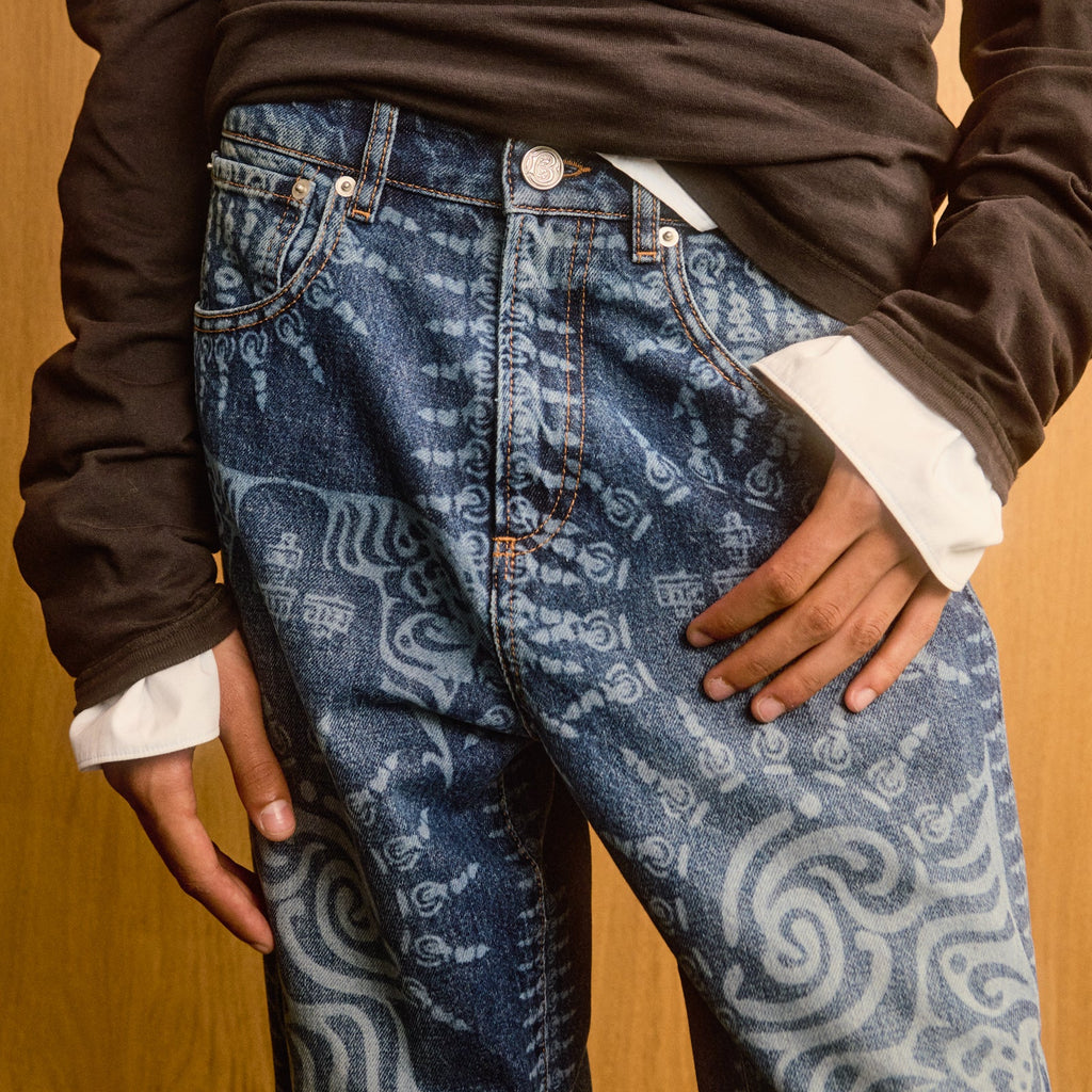 Laser Print Jeans