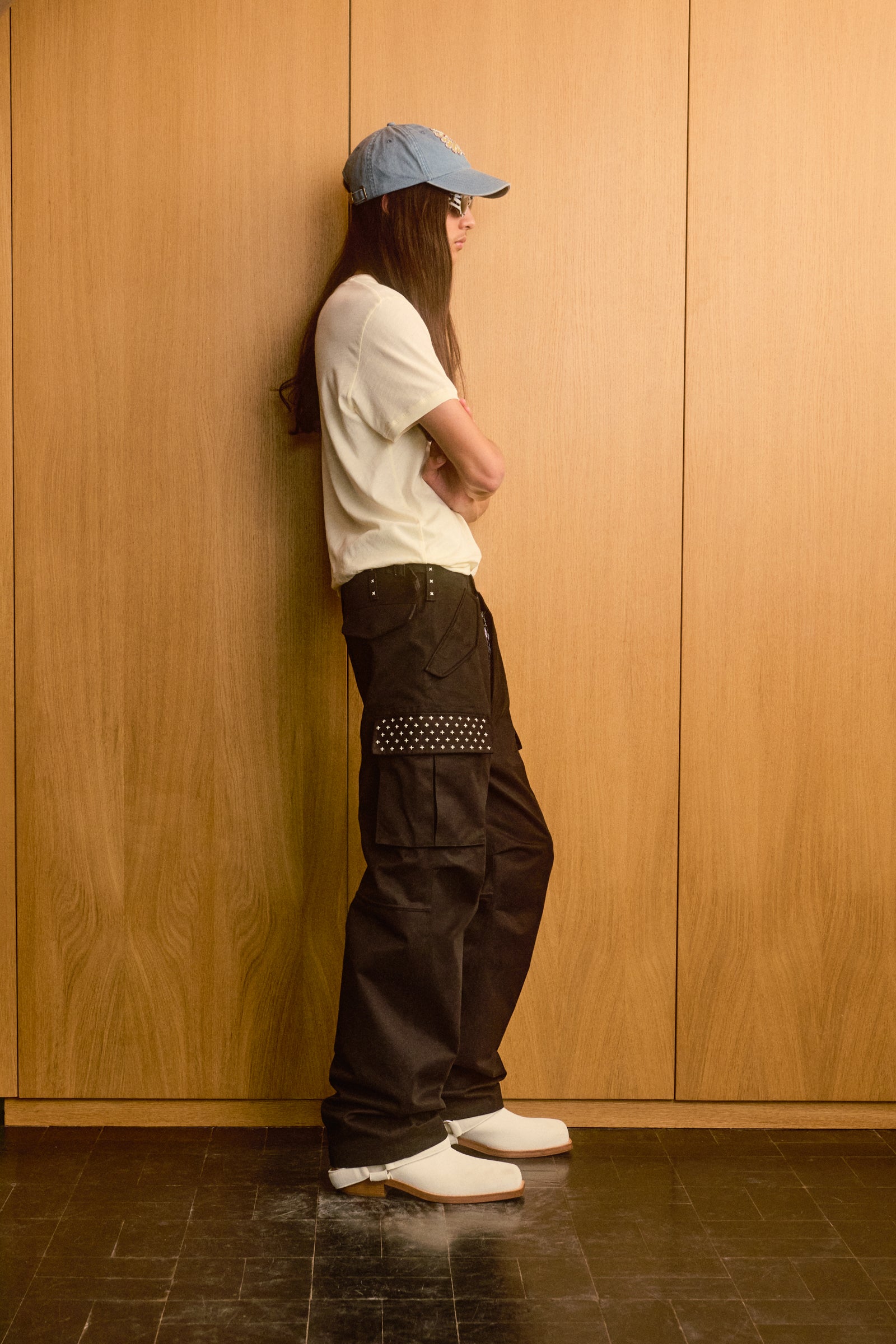 Black Embroidered Cargo Pants – BLUEMARBLE