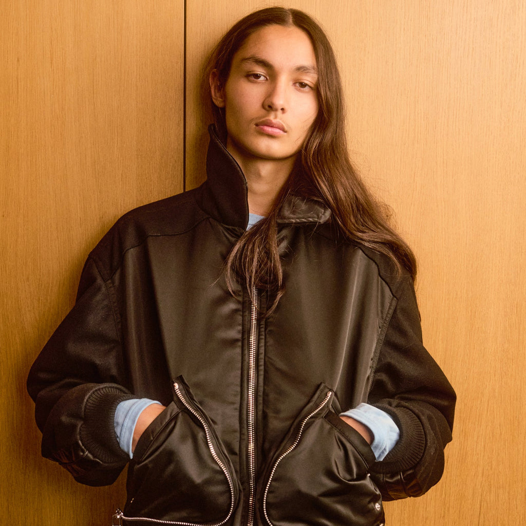 Wool and Nylon Bomber Jacket