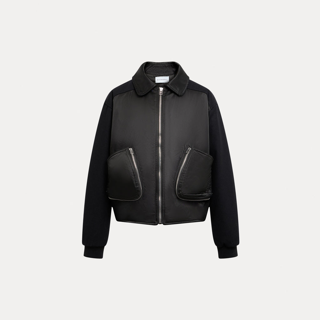 Blouson aviateur en laine et nylon