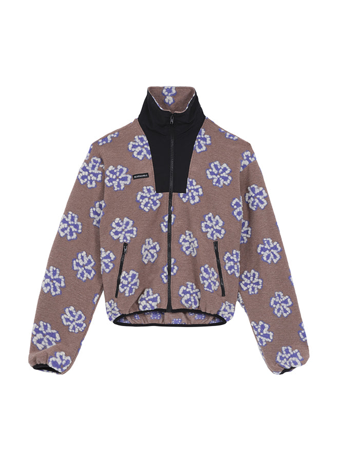 Flower fleece track jacket