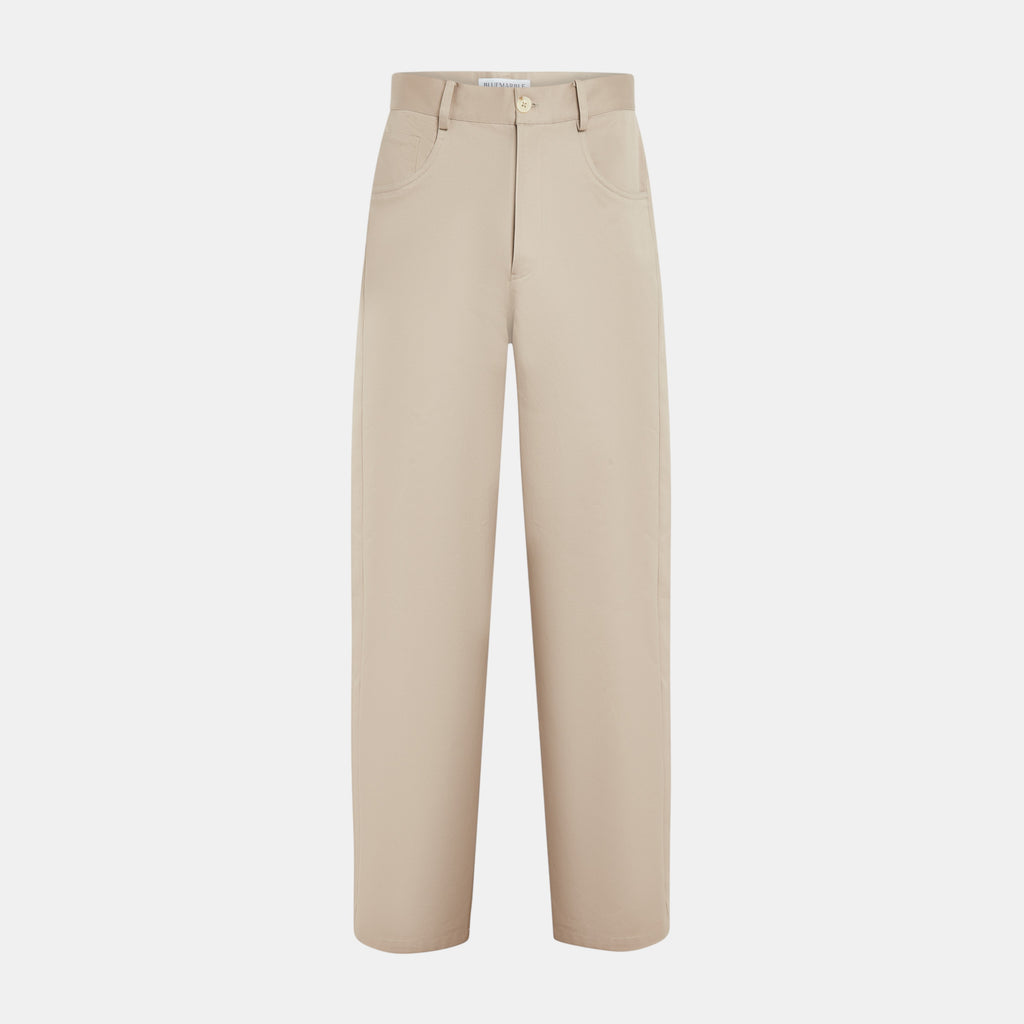 Men's relaxed fit beige chino pants in cotton gabardine