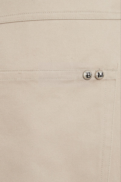 Men's relaxed fit beige chino pants in cotton gabardine