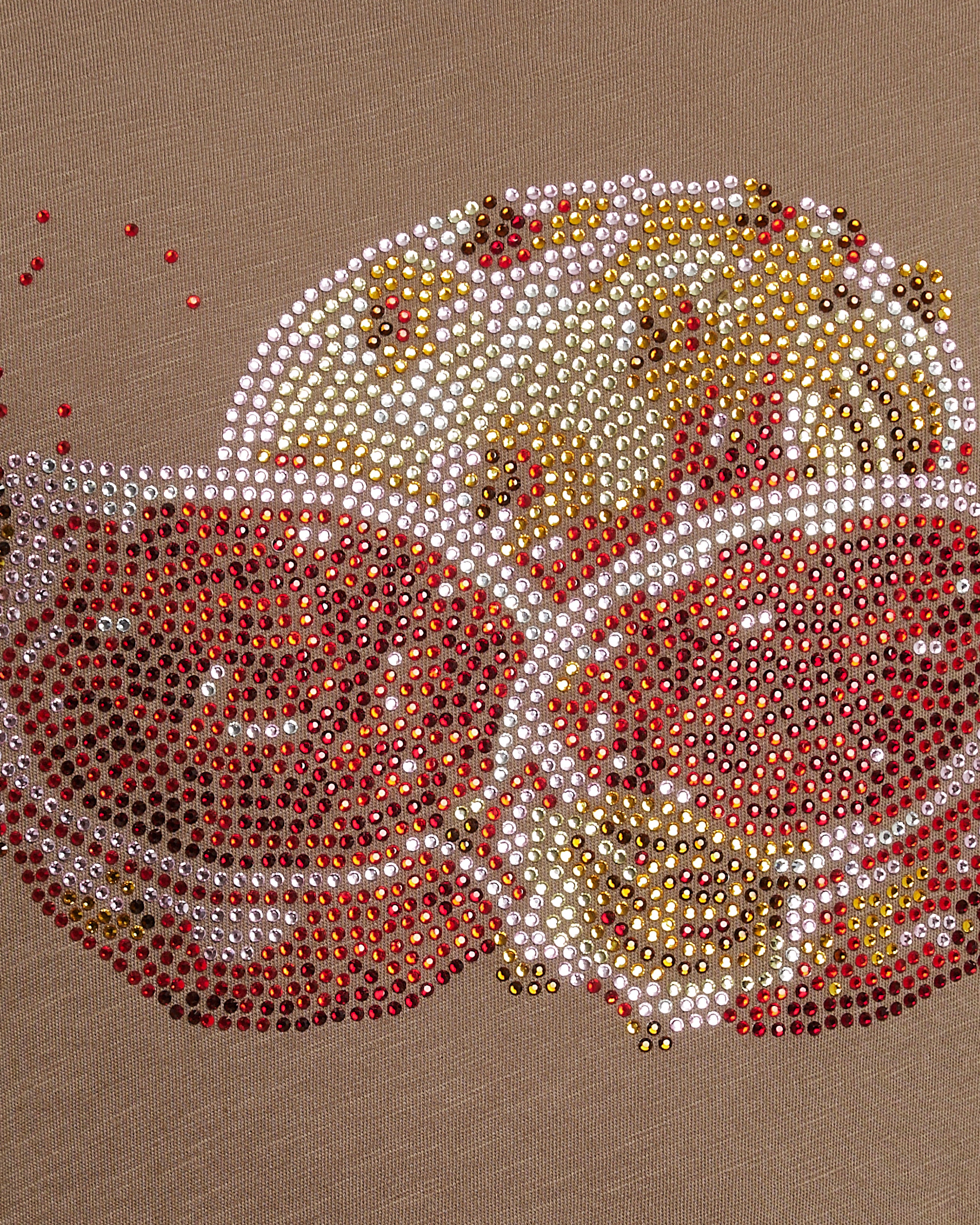 Men's brown t-shirt with a graphic design of a natural motif