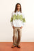 Men's light-blue cotton shirt printed floral relaxed fit