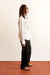 Men's white cotton shirt printed poetic rhinestone relaxed fit