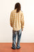 Men's yellow plaid shirt floral studded motif