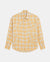 Men's yellow plaid shirt floral studded motif