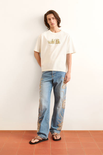 Men's white wildlife short-sleeve tshirt