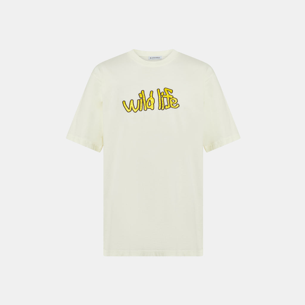 Men's white wildlife short-sleeve tshirt