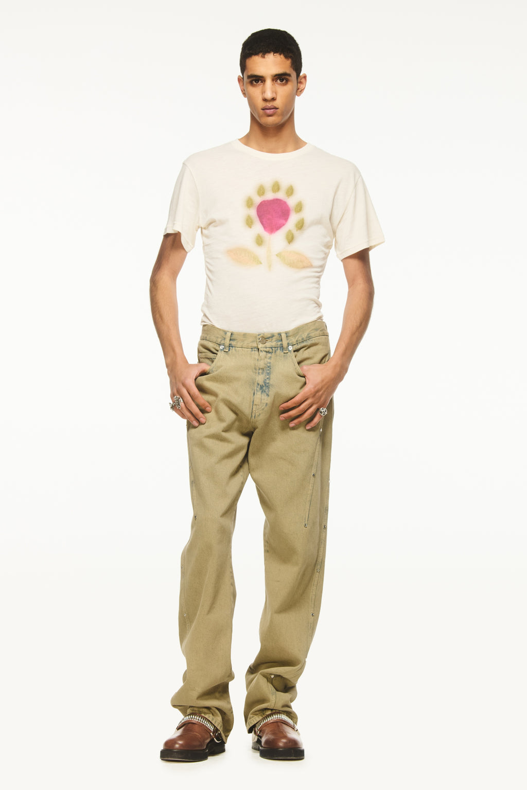 Darted Denim Pants
