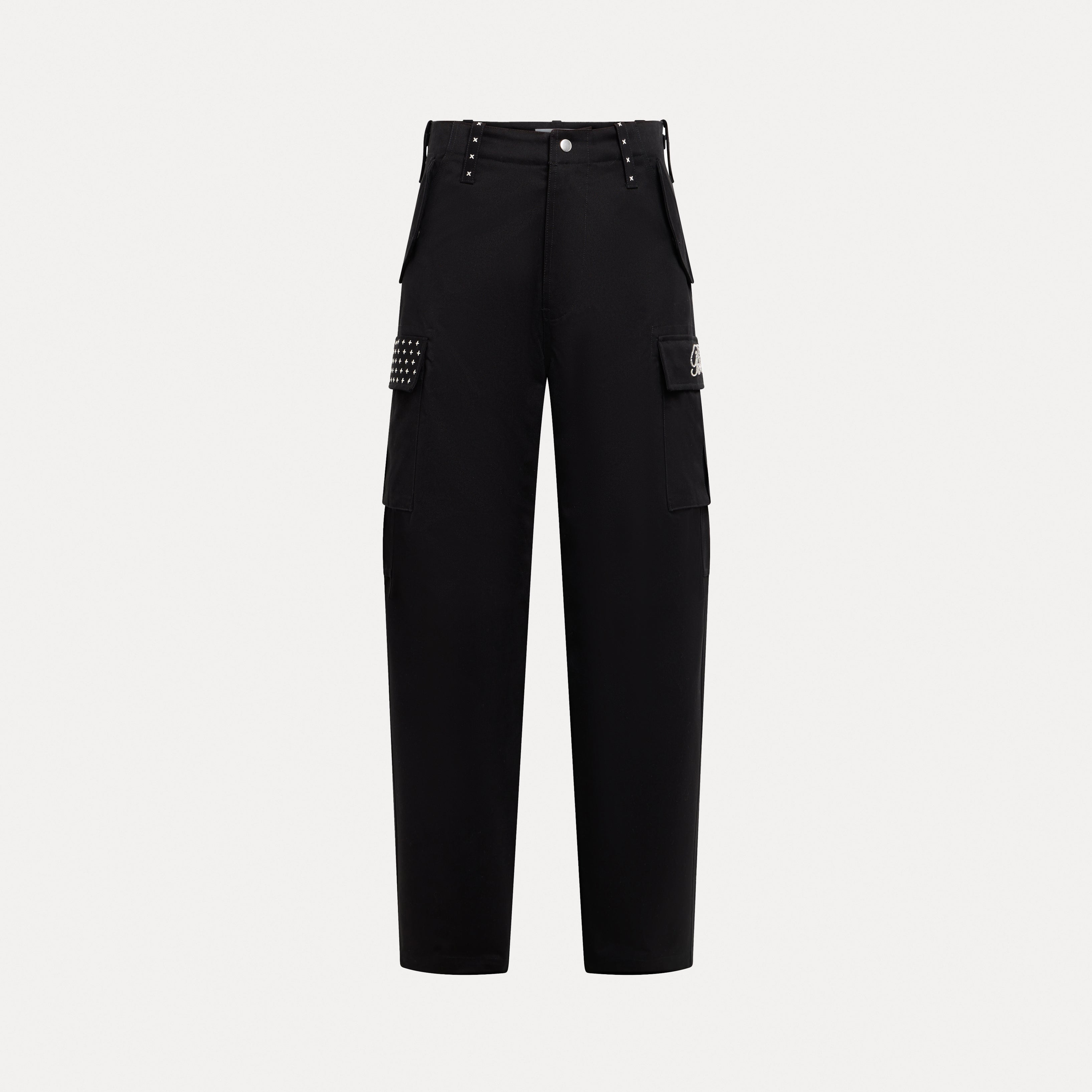 Black Embroidered Cargo Pants – BLUEMARBLE