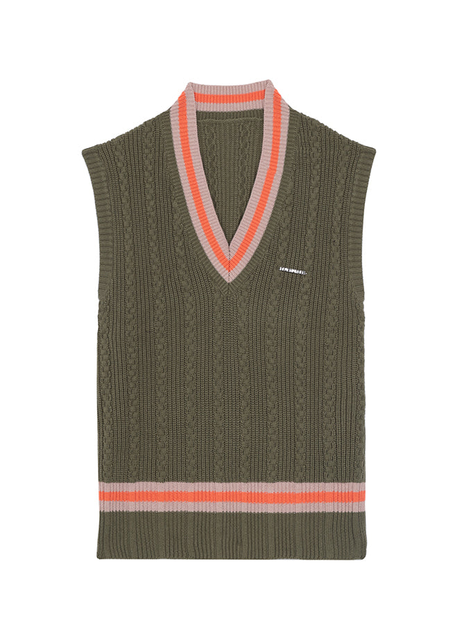 College sleeveless knitted sweater