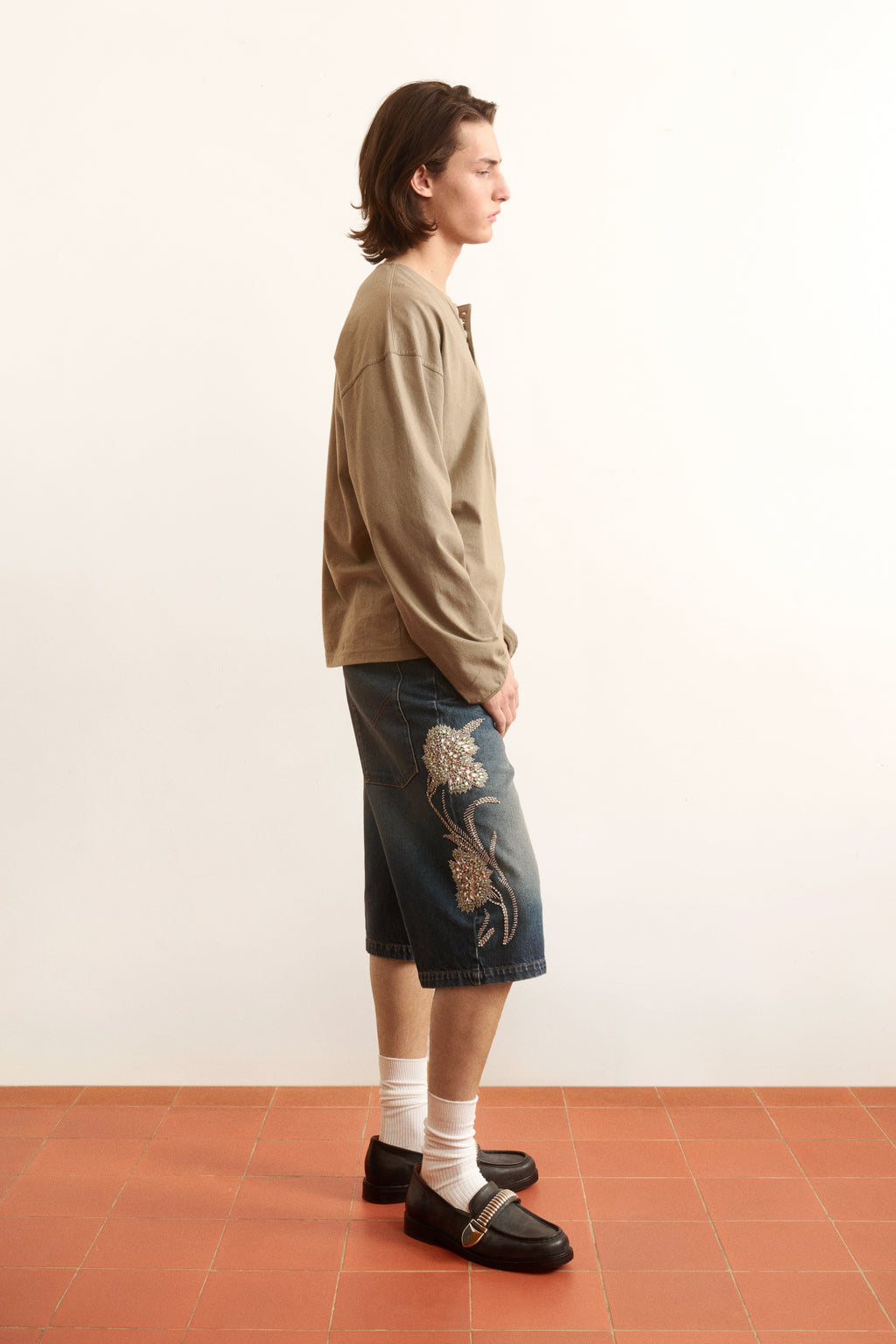 Men's buttoned long sleeve cotton tshirt 