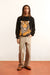 Men's black knitted sweater animal tiger design 