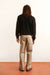 Men's black knitted sweater animal tiger design 