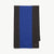 Bluemarble folded knit scarf with three vertical stripes: a central cobalt blue stripe and two dark charcoal gray side stripes, shown on a plain white background.